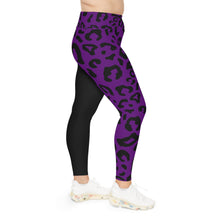 Load image into Gallery viewer, Plus Size Purple leopard Leggings (AOP)