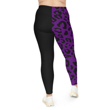 Load image into Gallery viewer, Plus Size Purple leopard Leggings (AOP)