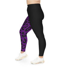 Load image into Gallery viewer, Plus Size Purple leopard Leggings (AOP)