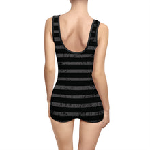 Load image into Gallery viewer, Vintage Bat Print Swimsuit - Unique Women's Swimwear for Beach Days, Summer Vacations, Halloween Pool Parties, Vintage Style