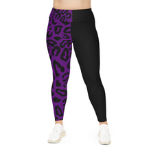 Load image into Gallery viewer, Plus Size Purple leopard Leggings (AOP)