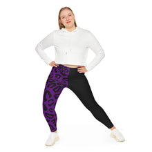 Load image into Gallery viewer, Plus Size Purple leopard Leggings (AOP)