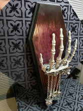 Load image into Gallery viewer, Coffin Skeleton Hand Jewelry Catcher