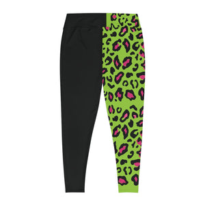 Plus Size Green leopard   Leggings (AOP)