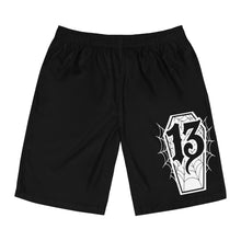 Load image into Gallery viewer, Lucky number Board Shorts, Beach Ready Swim Trunks, Men&#39;s Summer Shorts, Festival Apparel, [...]
