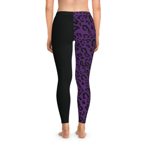 purple leopard print Stretchy Leggings