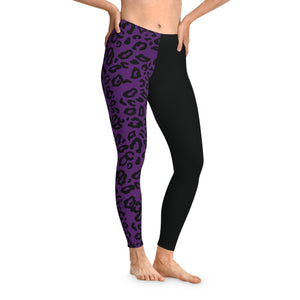 purple leopard print Stretchy Leggings