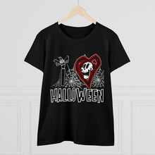 Load image into Gallery viewer, Women&#39;s I Love Halloween Midweight Cotton Tee
