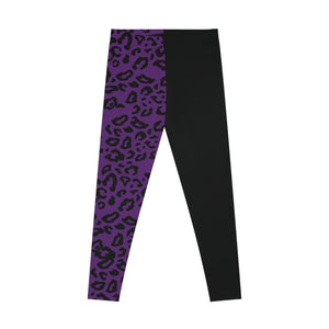 purple leopard print Stretchy Leggings