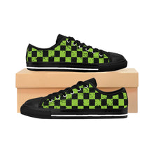 Load image into Gallery viewer, Men&#39;s green checkered past Sneakers
