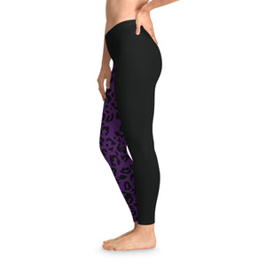 purple leopard print Stretchy Leggings