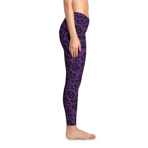 purple leopard print Stretchy Leggings